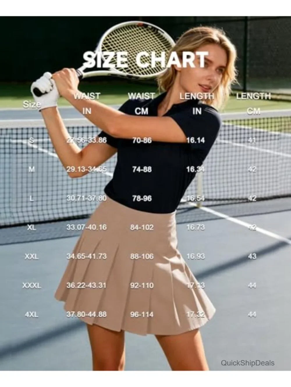 Pleated Skort with Built-in Shorts High Waisted A-Line Above Knee Active